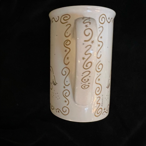 2 - KIC Terri Fosson 10oz Christmas Mug. Gold and Silver Reindeer. - Picture 3 of 9